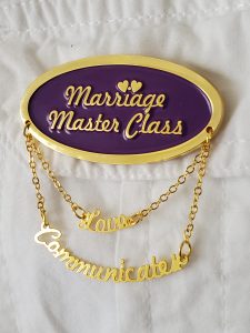 Evangel Marriage Masterclass Brooches - custom gold event brooch gallery view