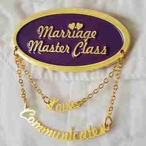 Evangel Marriage Masterclass Brooches - custom gold event brooch gallery view
