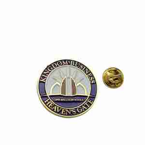 Evangel Kingdom Business Lapel Pin - side view custom ministry lapel pin