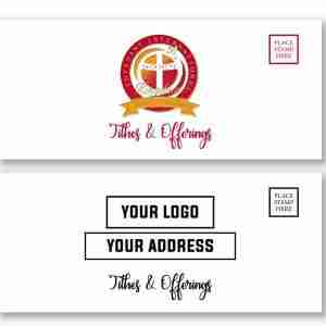 Customized Offering and Tithes Envelopes - custom logo church donation envelope