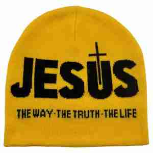 JESUS Knit Pullover Hat - gray color Christian faith hat