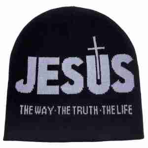 JESUS Knit Pullover Hat - white Christian beanie gift