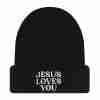 JESUS LOVES YOU Beanie - bold Christian faith unisex cuffed beanie