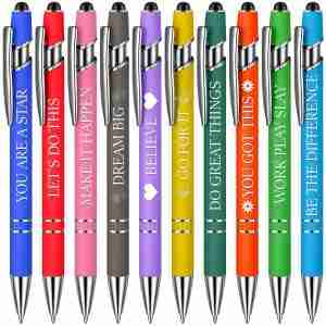 Motivational Stylus Pen - red color personalized ballpoint pen