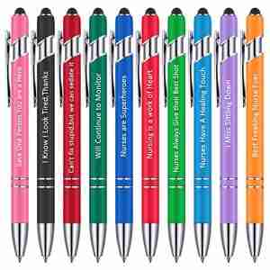 Motivational Stylus Pen - black custom logo retractable pen