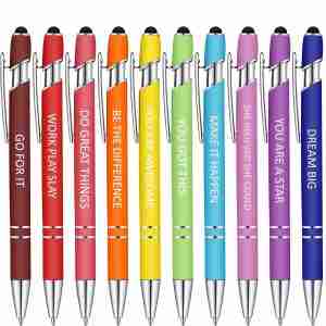 Motivational Stylus Pen - gold custom branding promotional pen