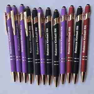 12 Personalized Pens 2-in-1 Stylus - free name logo printing gallery view