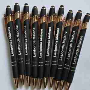 12 Personalized Stylus Pens - color variety free logo custom pen set