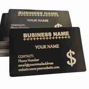 Customizable Metal Business Card - detail view custom aluminum professional card