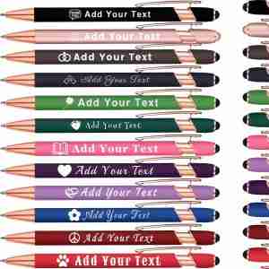 12 Custom Pens Free Logo Name Print - personalized ballpoint pen set