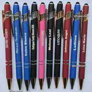 12 Personalized Stylus Pens - purple color free custom logo pen