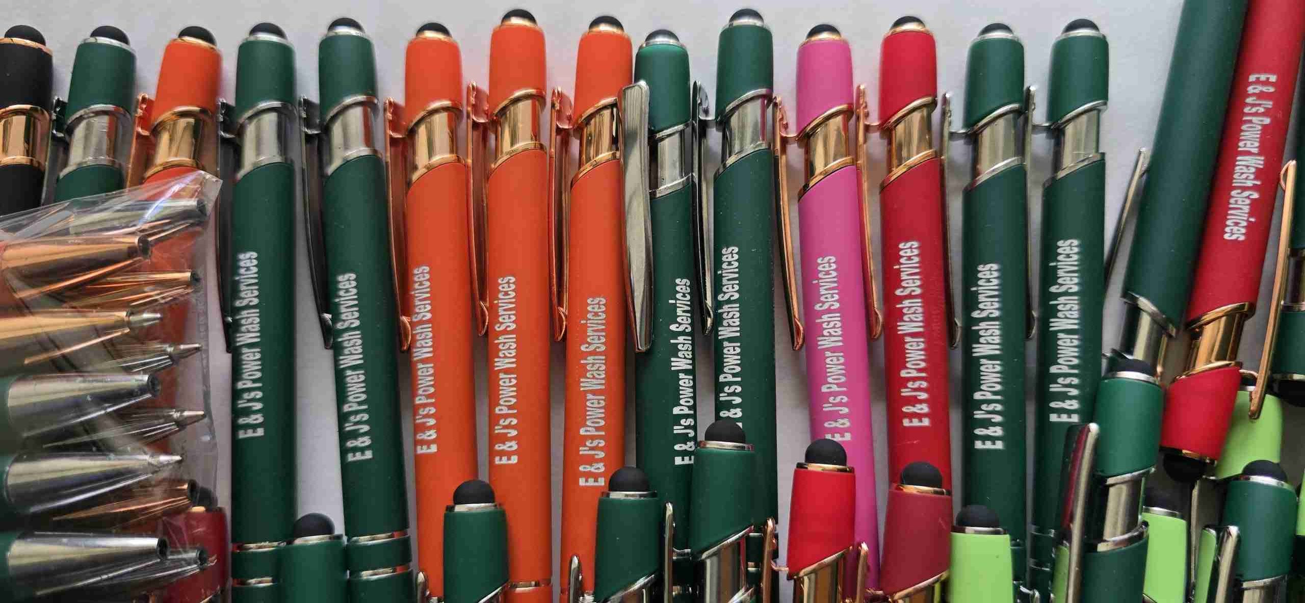 sample_1 12 Personalized Stylus Pens - black color free custom name print