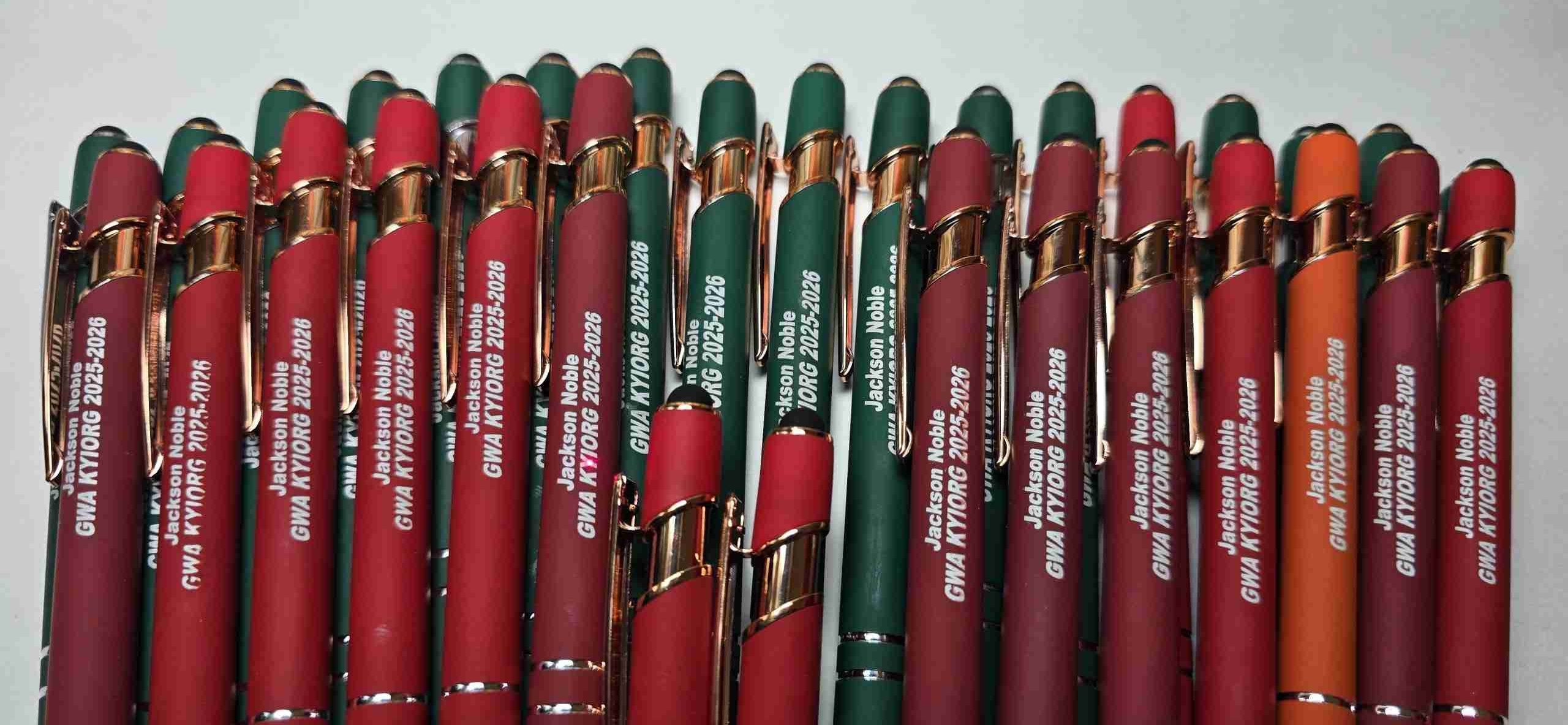 sample_2 12 Personalized Stylus Pens - silver color free logo printing