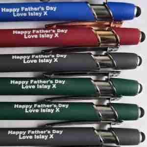 12 Personalized 2-in-1 Stylus Pens - blue color free logo printing