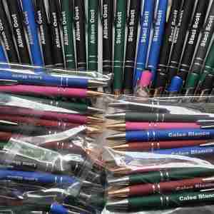 12 Personalized 2-in-1 Stylus Pens - green color free logo pen set