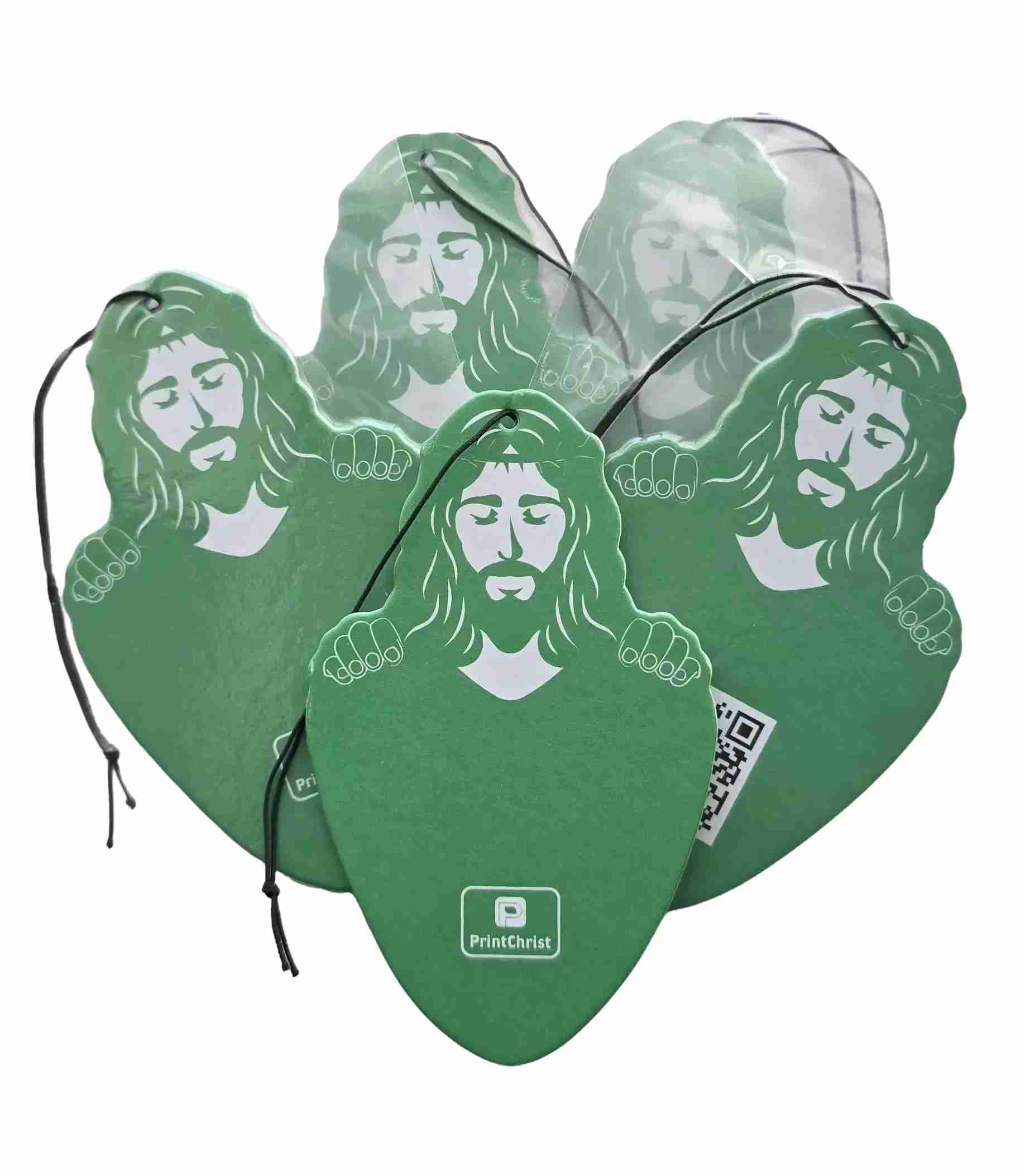 white_background_air_freshner_green_1 – Copy ChristScent Car Air Freshener - Jesus Placard Christian car freshener gallery