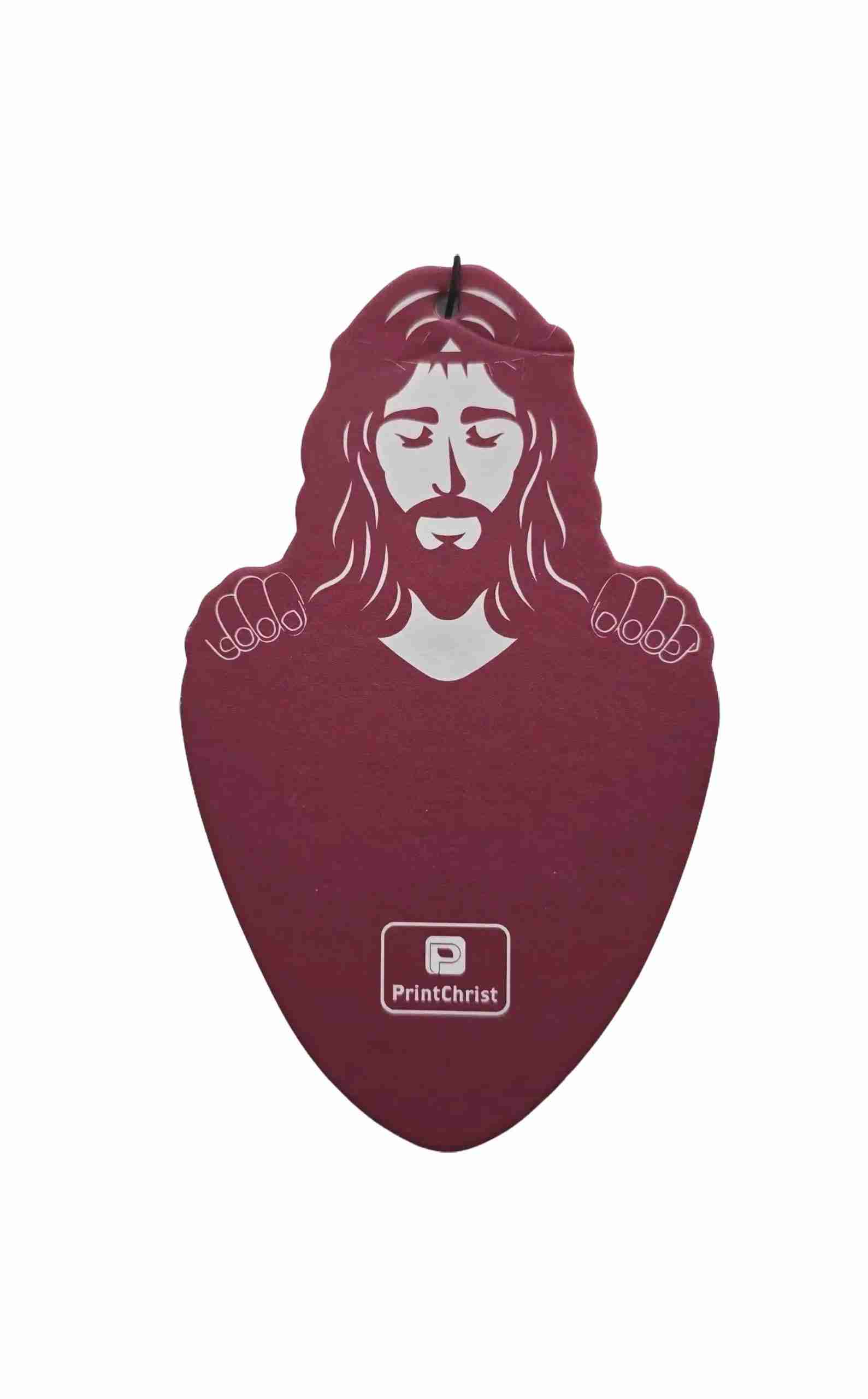 white_background_air_freshner_red_2 ChristScent Car Air Freshener - close-up Jesus declaration car freshener