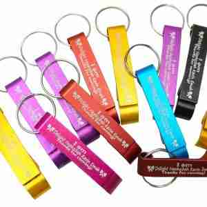 Personalized Bottle Opener - wedding favor custom engraved aluminum opener