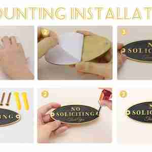 No Soliciting Sign - mounted view waterproof metal home office sign