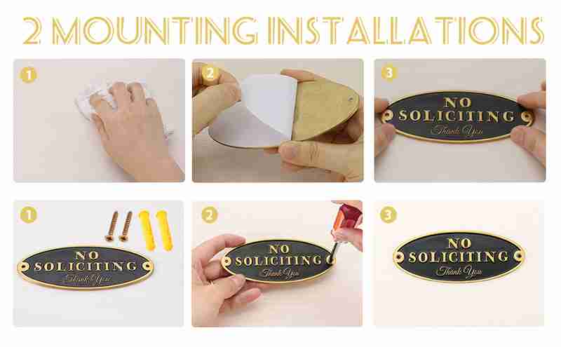 Printchrist_no_soliciting_sign_3 No Soliciting Sign - mounted view waterproof metal home office sign