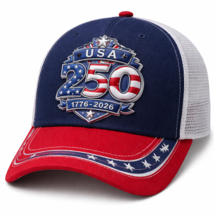 USA 250 Commemorative Trucker Hat - Patriotic Emblem