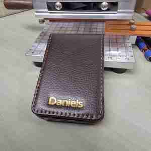 Sleek Brown Leather Personalised Card Organiser