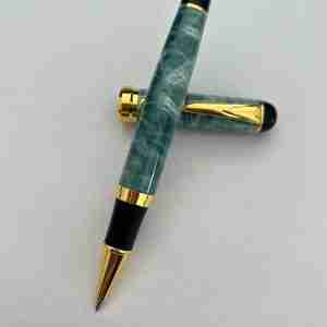 Marbled Teal Pen in Desk View - Christian Executive Gift