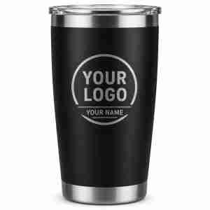 Black and Green 20oz Personalized Tumbler