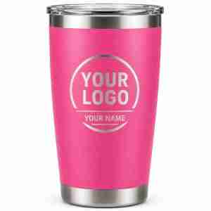 Pink and Green 20oz Personalized Tumbler