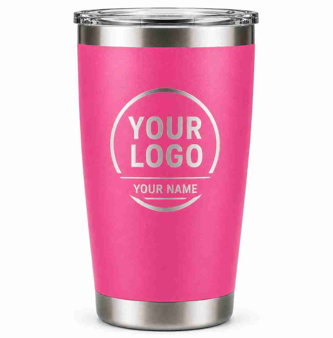 Pink_Green_20oz_Tumble Pink and Green 20oz Personalized Tumbler