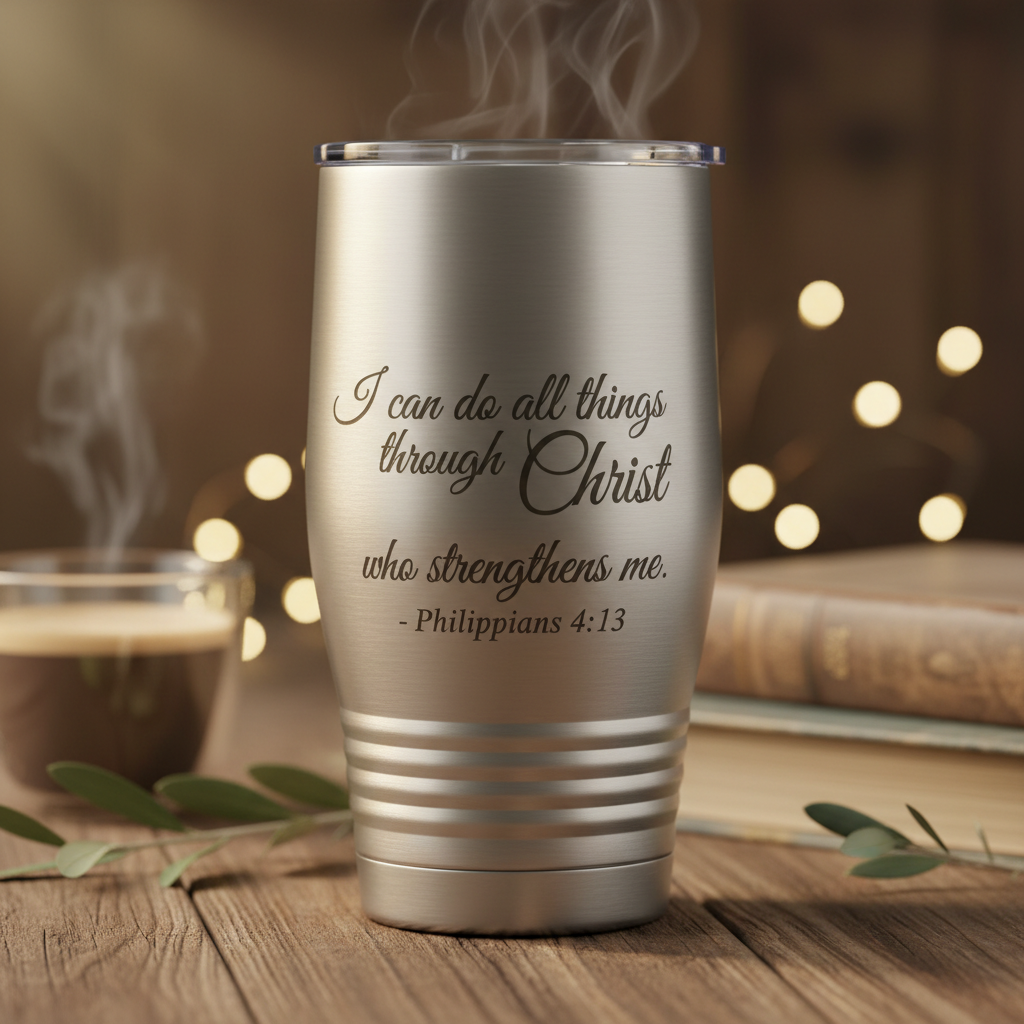 Custom Engraved Christian Tumbler Blog Header